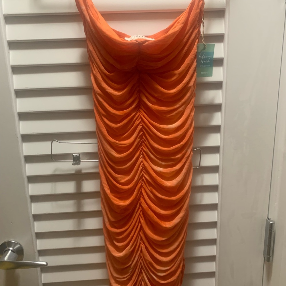 Orange Draped Dress
